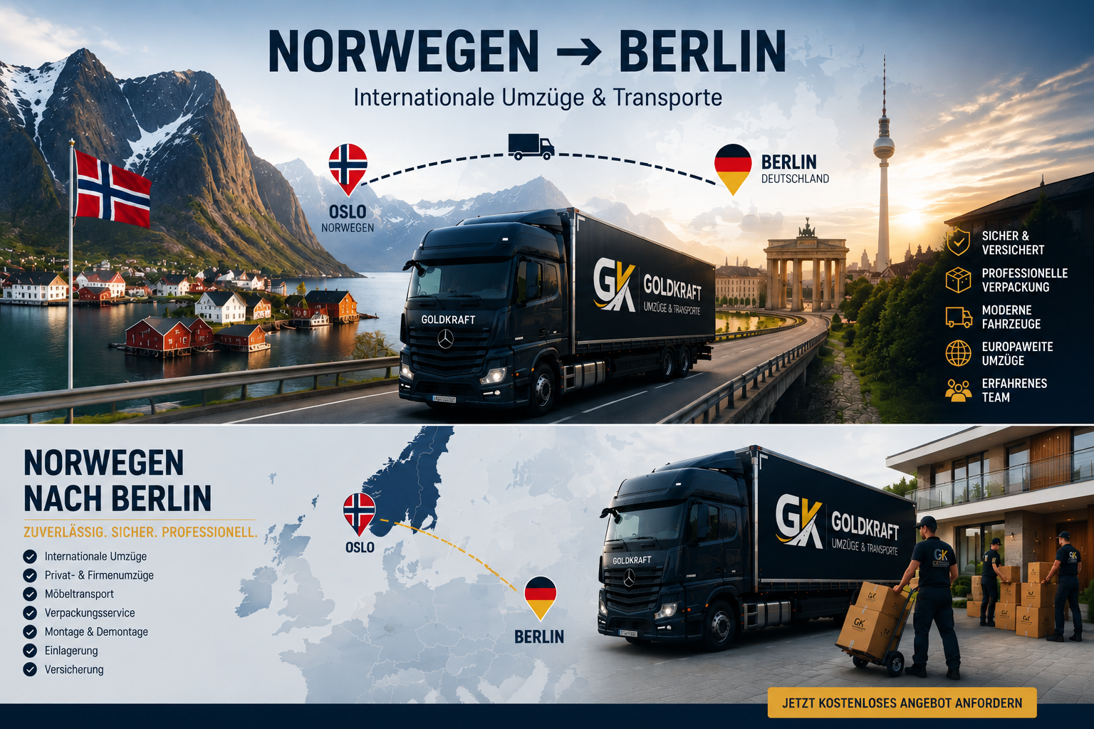 Goldkraft Norwegen Berlin Umzug