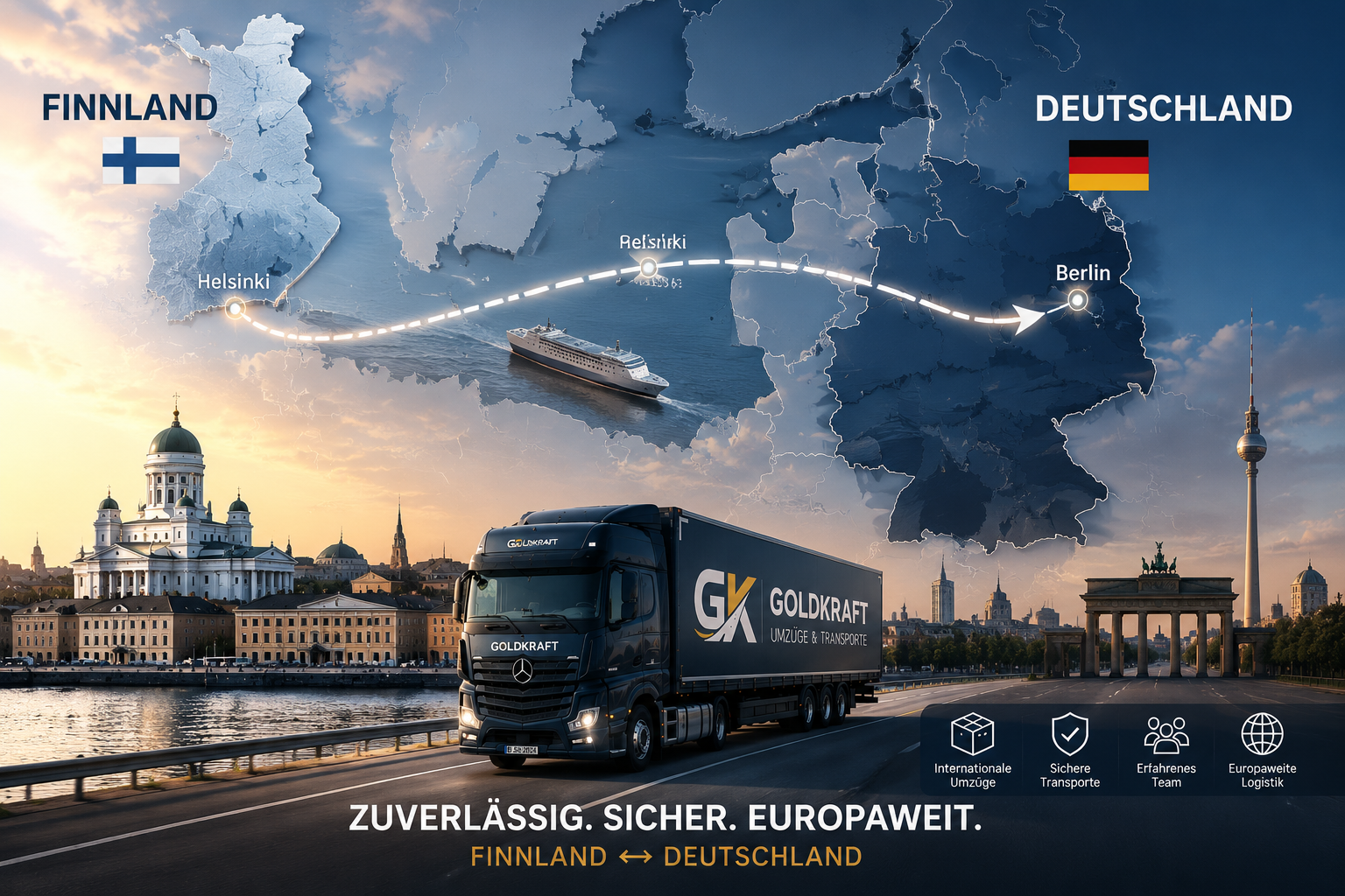 Finnland Berlin Deutschland Umzug mit Goldkraft