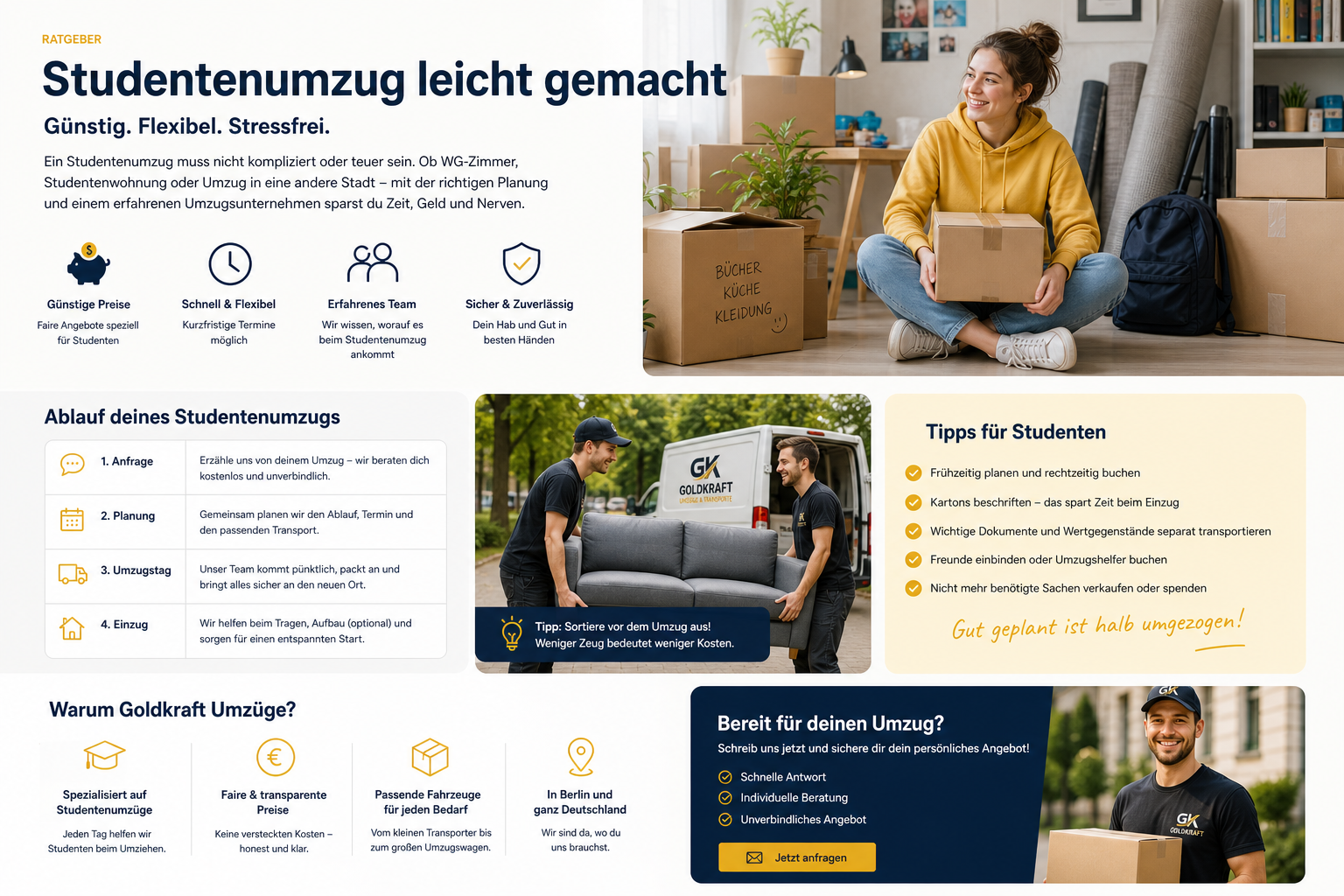 Studenten Umzug Kartons