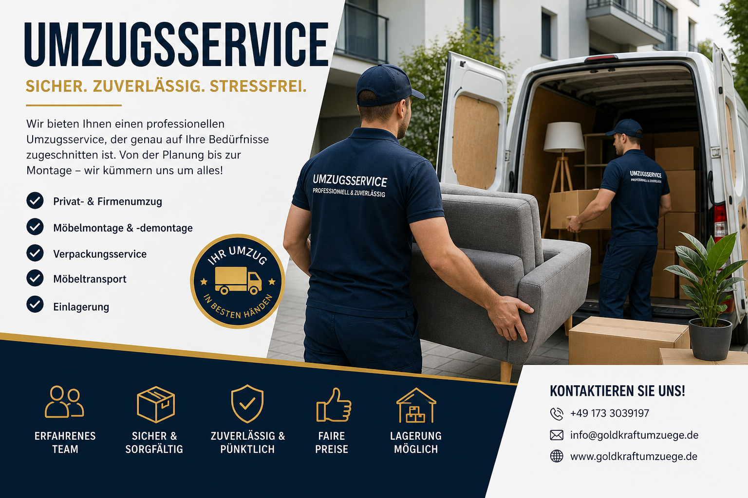 Umzugshelfer tragen Möbel professionell