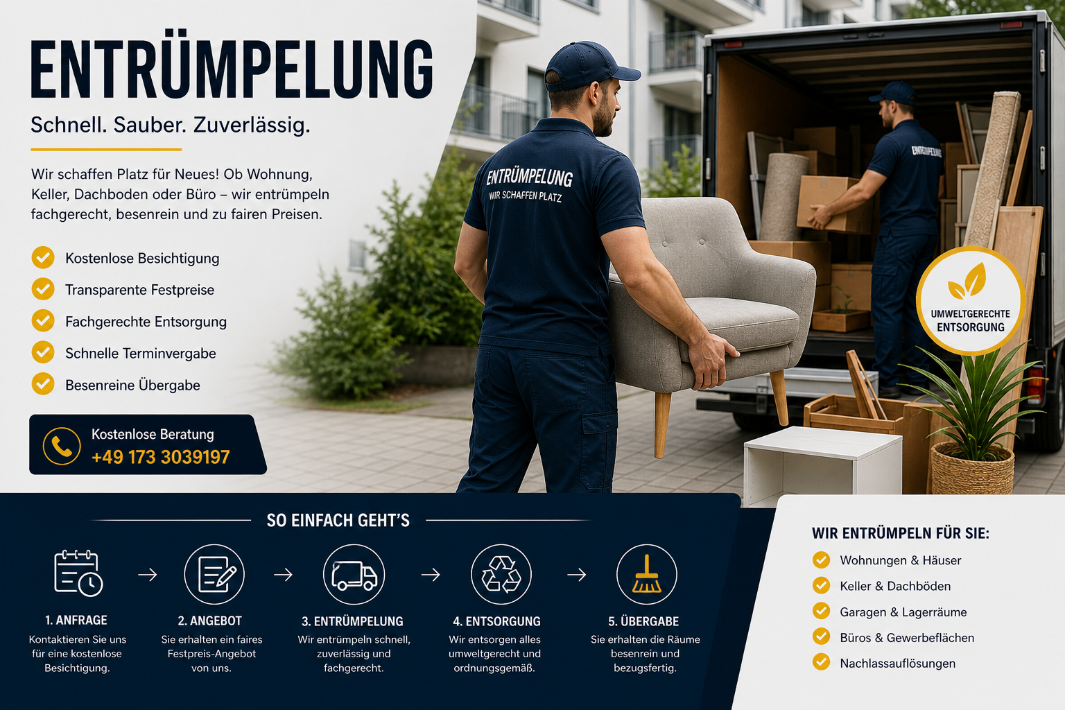 Entrümpelung Team arbeitet