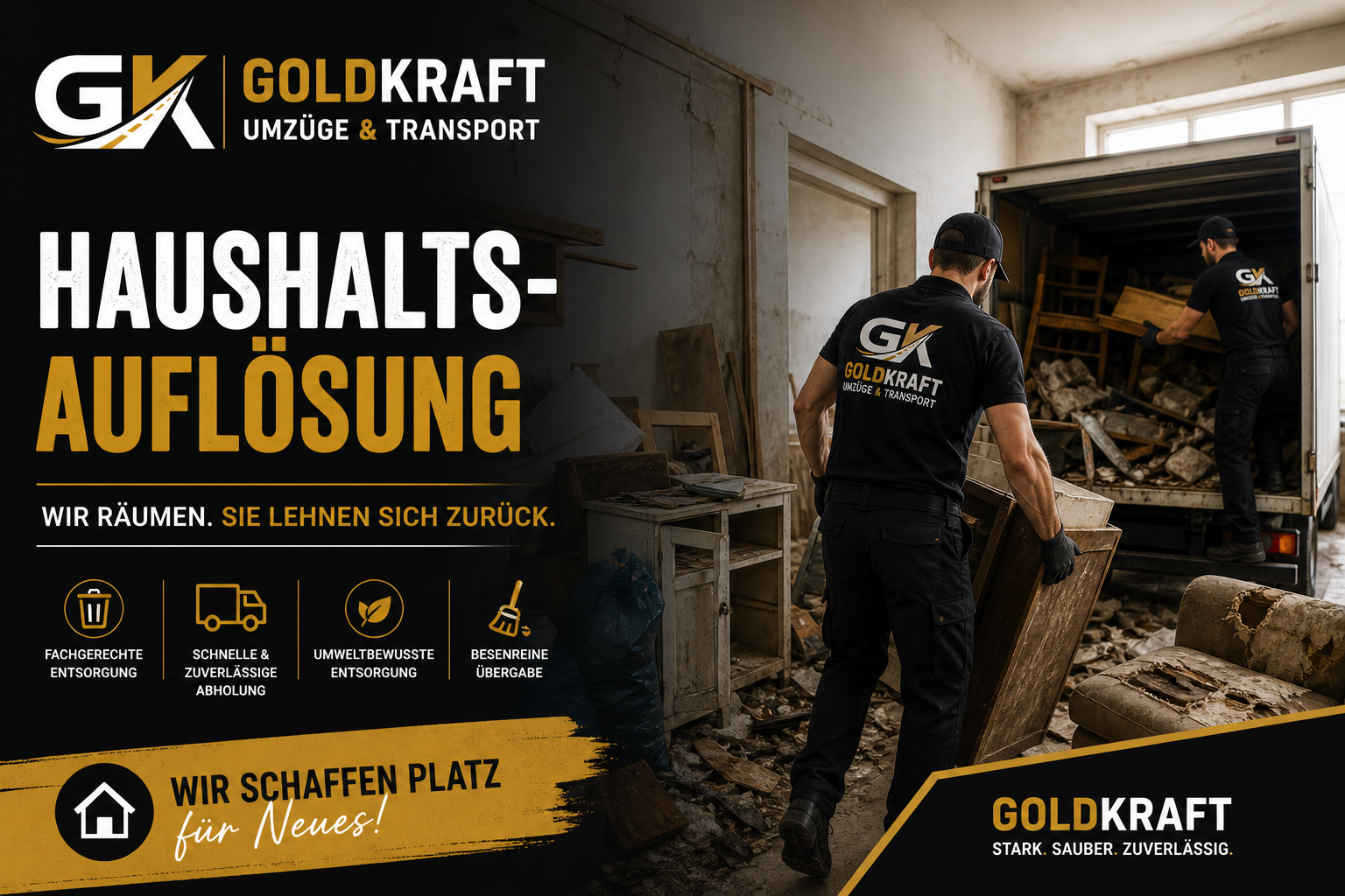 Haushaltsauflösung Wohnung Möbel Kartons Goldkraft