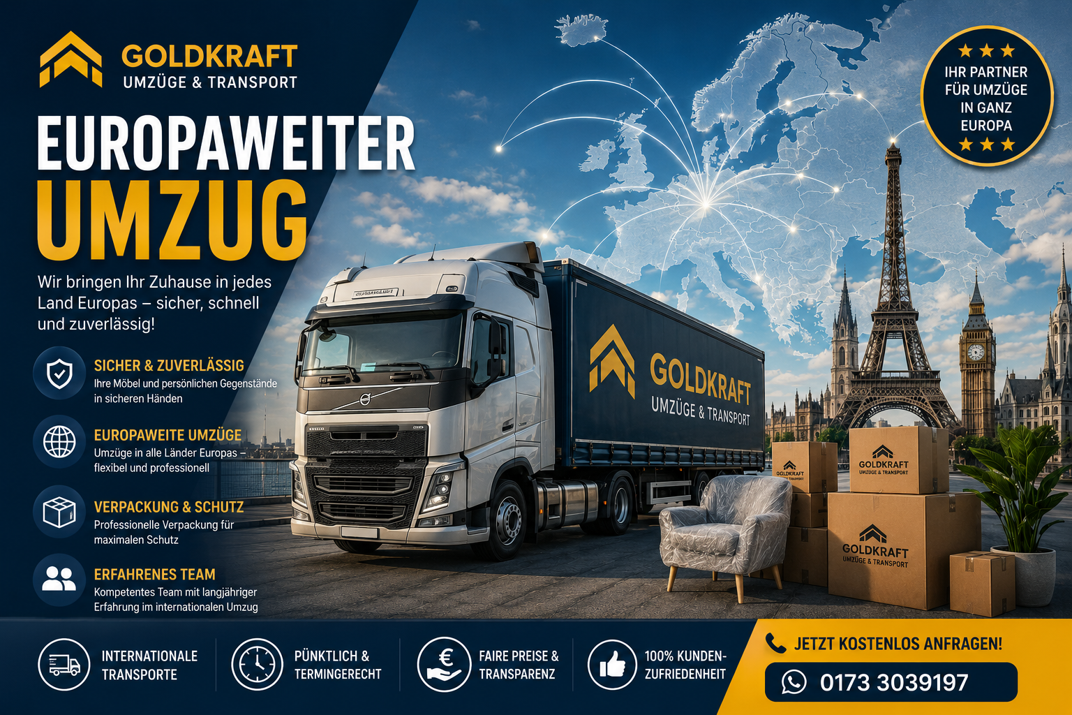 Internationaler Umzug Europa