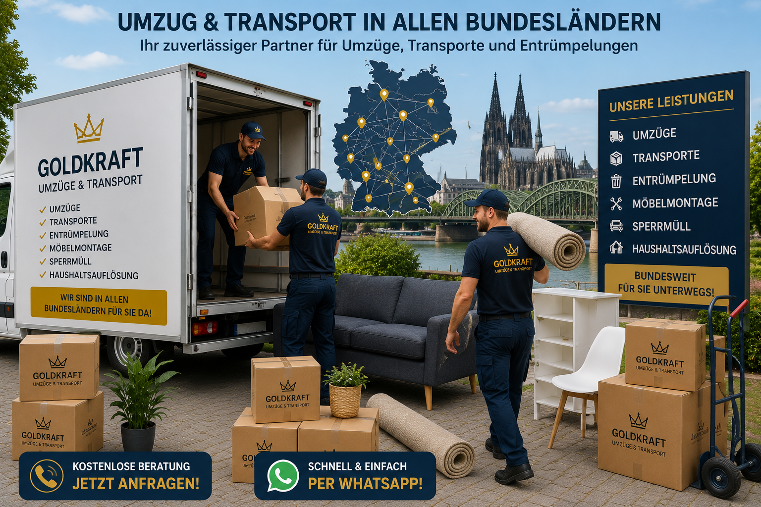 Umzug BUNDESLAND-NAME Goldkraft Umzüge Transport Entrümpelung Möbeltransport