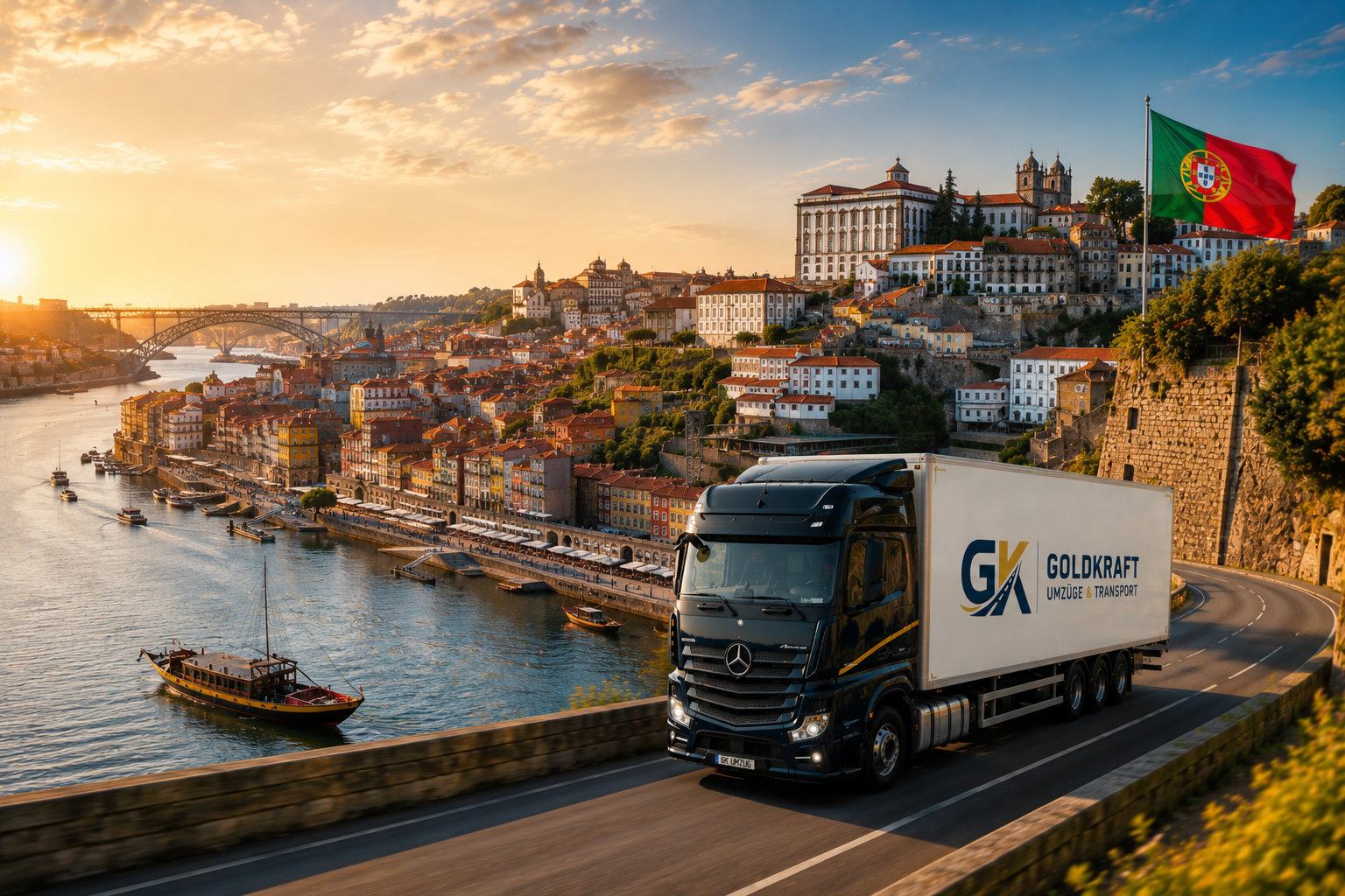 Goldkraft Umzüge und Transport LKW für Portugal Berlin Umzug