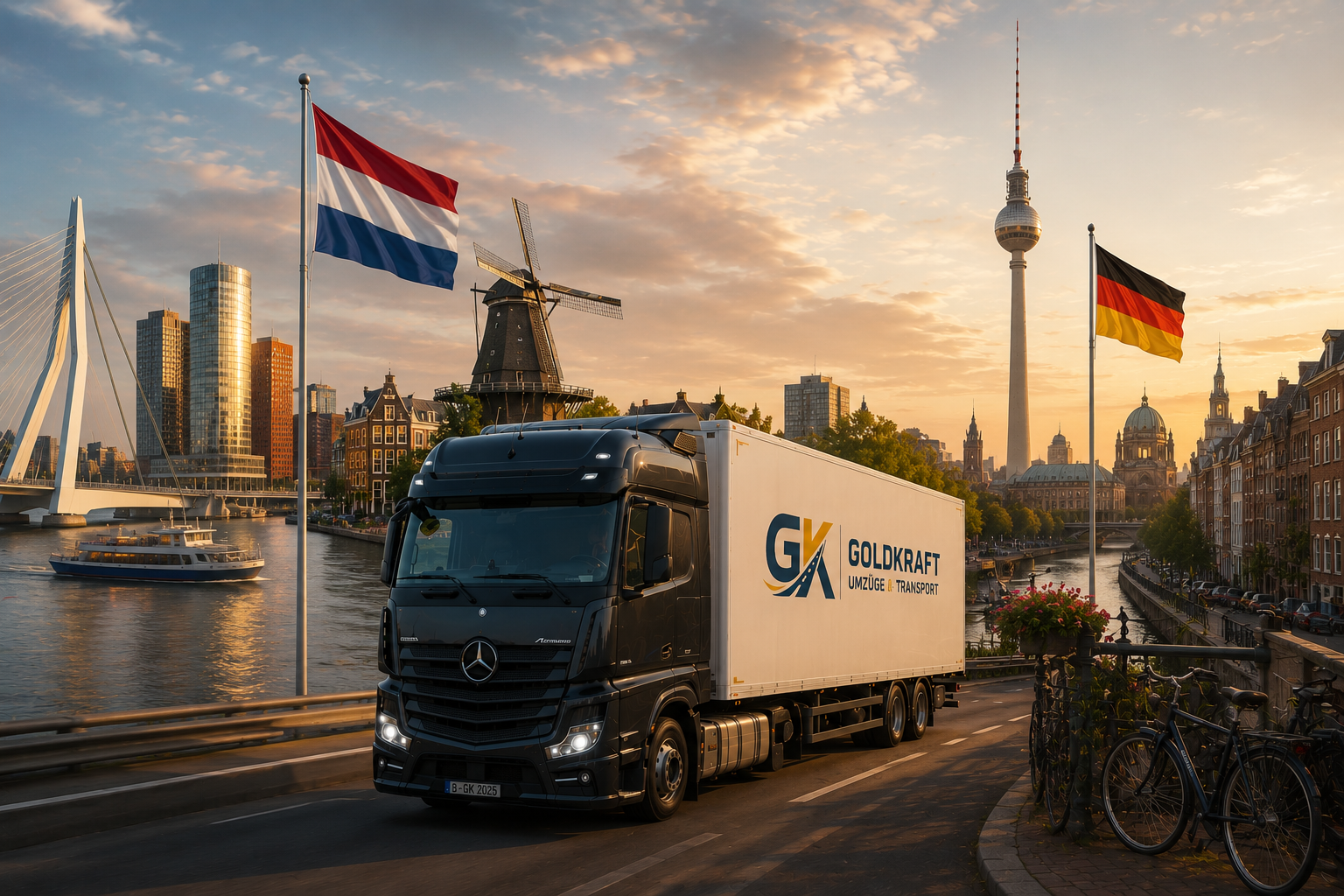 Goldkraft Umzüge und Transport LKW für Niederlande Berlin Umzug